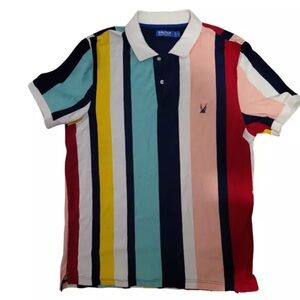 Náutica Multicolor Striped Polo Shirt Men Polo Shirt Size:large relaxed fit